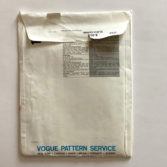 Vintage Vogue Pattern St Nick Knacks Ornament Stockings Embroidery Craft UNCUT - Picture 7 of 9